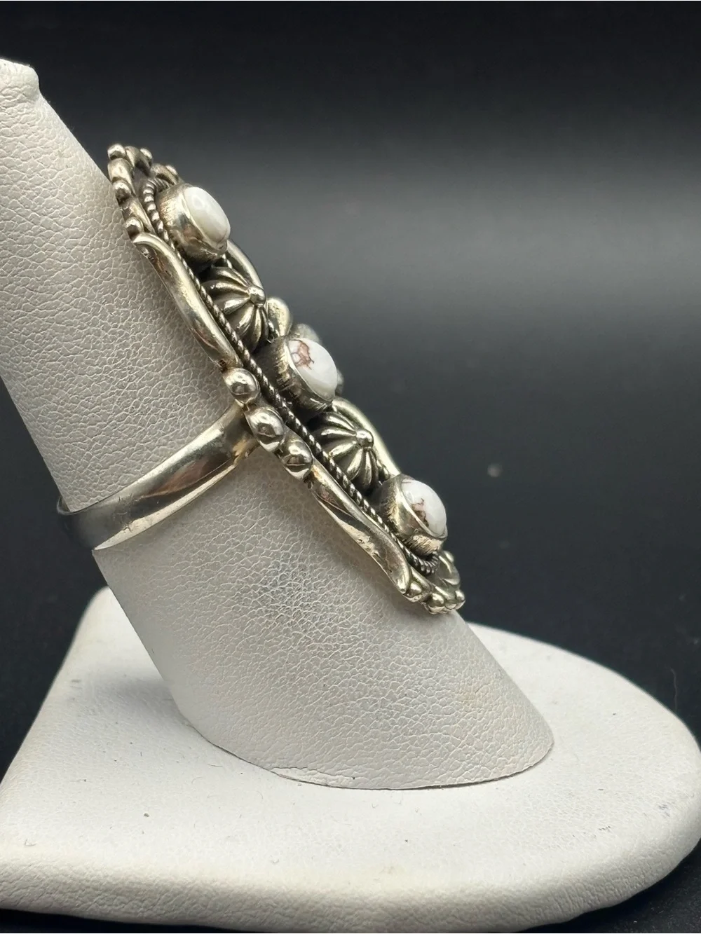 Sterling Silver Long Statement Ring